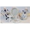 Image 1 : FLAT OF PORCELAIN ORNAMENTS PICTURE FRAME, ANGEL,