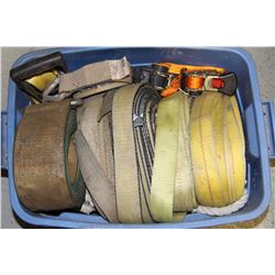 BLUE BIN W/HEAVY DUTY TIE-DOWNS & LARGE