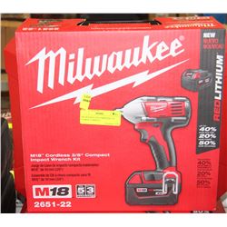 MILWAUKEE M18 CORDLESS 3/8" COMPACT IMPACT