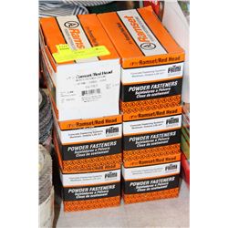 LOT OF SIX BOXES, 100 RAMSET DRIVE PINS PER BOX
