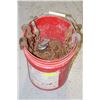 Image 1 : RED BUCKET W/3 SETS OF HEAVY DUTY CHAIN