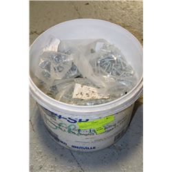 WHITE PAIL FULL OF NEW LAG SCREWS