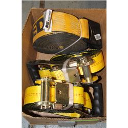 BOX OF BRAND NEW HEAVY DUTY TIE-DOWNS