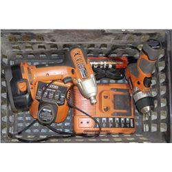 RIDGID 14.4 AND 12V DRILLS WITH BATTERIES &