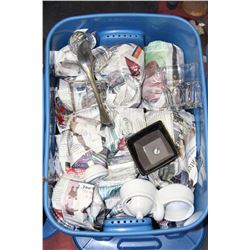 #4)ESTATE TOTE WITH SERVING BOWLS,CANDLE HOLDERS,