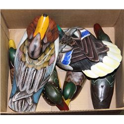 ESTATE BOX OF WOOD CARVED HAND PAINTED DUCKS