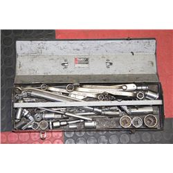 ESTATE METAL TOOL BOX WITH CONTENTS