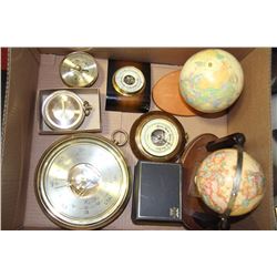 ESTATE BOX WITH CLOCKS, WEATHER METERS, MINI GLOBE
