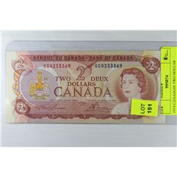 1974 CANADIAN TWO DOLLAR BANKNOTE