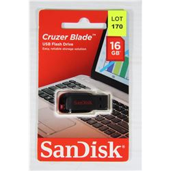 SANDISK 16GB CRUISER BLADE USB FLASHDRIVE