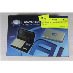 POCKET SCALE MEASURES TO 1000 GRAMS