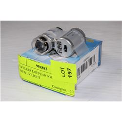 JEWELERS LOUPE 60 POWER WITH LED & UV LIGHT