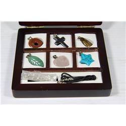 SET OF 6 DIFFERENT STONE PENDANTS