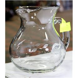 VINTAGE ETCHED CORN FLOWER PATTERN JUICE PITCHER