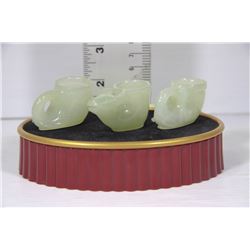 COLLECTION OF 3 SMALL JADE MUGS