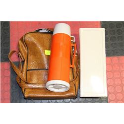 VINTAGE VINYL LUNCHKIT WITH THERMOS AND SANDWICH