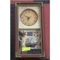 ESTATE SHADOWBOX SHIP DISPLAY CLOCK