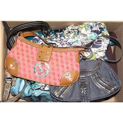 LOT OF ASSORTED PURSES INCLUDING SOME GENUINE