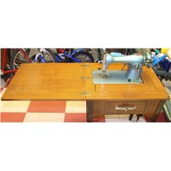VINTAGE PIEDMONT SEWING MACHINE IN CABINET
