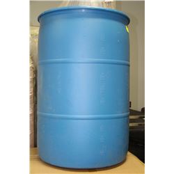 BLUE PLASTIC RAIN BARREL