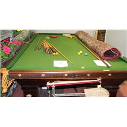 EARLY 1900S ANTIQUE BRUNSWICK SNOOKER TABLE WITH
