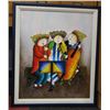 Image 1 : OIL ON CANVAS CHILDREN PLAYING MUSICAL INSTRUMENT
