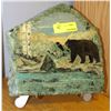 Image 1 : MARBLE SLAB BEAR PAINTING WITH STAND