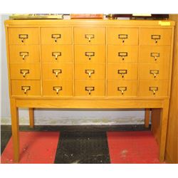 OAK CABINET 51"X17"X49" W/ 20 DRAWERS 9-1/2"X16"