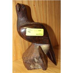 WOOD CARVED EAGLE ORNAMENT
