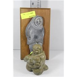 NATURAL STONE CARVED INUIT ORNAMENT SOLD WITH
