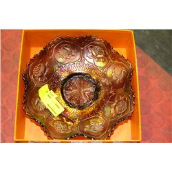 ESTATE CARNIVAL GLASS DISH