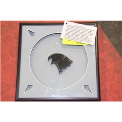 FRAMED MARBLE EAGLE HEAD WALL HANGING