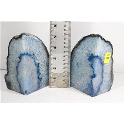 PAIR OF CRYSTAL QUARTZ BOOK ENDS