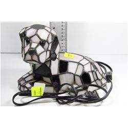 STAIN GLASS DOG LAMP