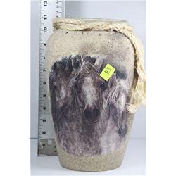 SANDCAST HORSE VASE