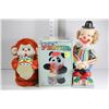 Image 1 : VINTAGE ANIMATED CLOWN, PANDA AND MONKEY TOYS