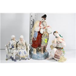 ESTATE COLLECTION OF 3 PORCELAIN FIGURINES