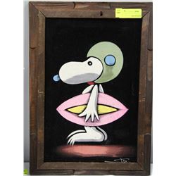 VINTAGE SNOOPY VELVET PICTURE