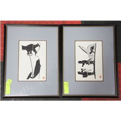 PAIR OF FRAMED INUIT ART- SIGNED