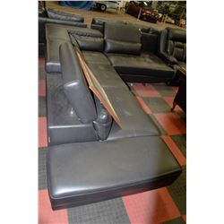 NEW BLACK LEATHERETTE LARGE LIFT BACK SECTIONAL