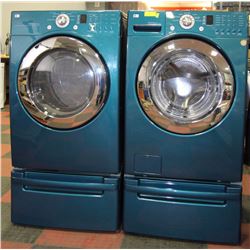 LG FRONT LOAD WASHER AND DRYER WITH PEDESTALS