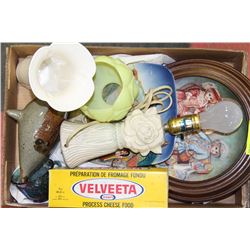 ESTATE BOX WITH LAMP, COLLECTOR PLATE ETC