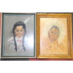 PAIR OF FRAMED NATIVE PICTURES