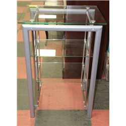METAL AND GLASS ENTERTAINMENT STAND
