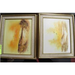 PAIR OF SMALL FRAMED PAINTINGS