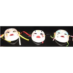 SET OF 3 VINTAGE WALL HANGING MIME MASKS