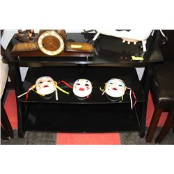 3-TIER GLASS SHELF TV STAND - BLACK