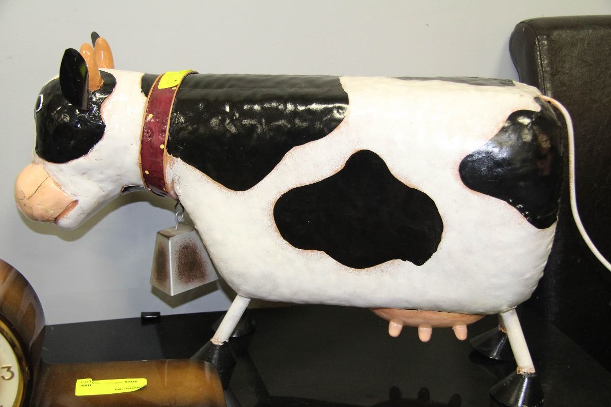 LARGE METAL JERSEY COW YARD ORNAMENT 26"L X 14.5"T