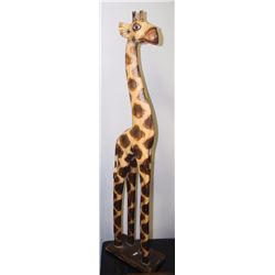 WOOD GIRAFFE STATUE 33" TALL