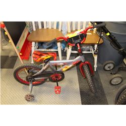 CARS BLAZIN SPEED BOYS BMX BIKE WITH TRAINING